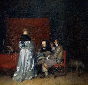 Gerard ter Borch the Younger Three Figures conversing in an Interior, known as The Paternal Admonition oil painting artist
